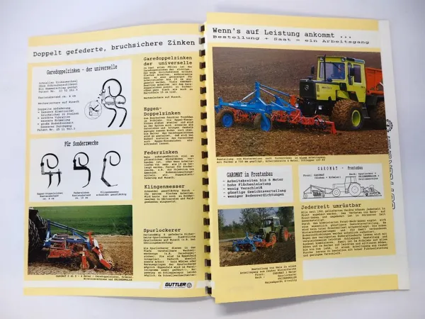 7x Original Prospekt Güttler Garomat Walzen z.B. an MB-trac 1980er Jahre