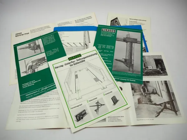 7x Original Prospekt Herzog Ballenförderanlage Seilzugentmistung Ballenblitz