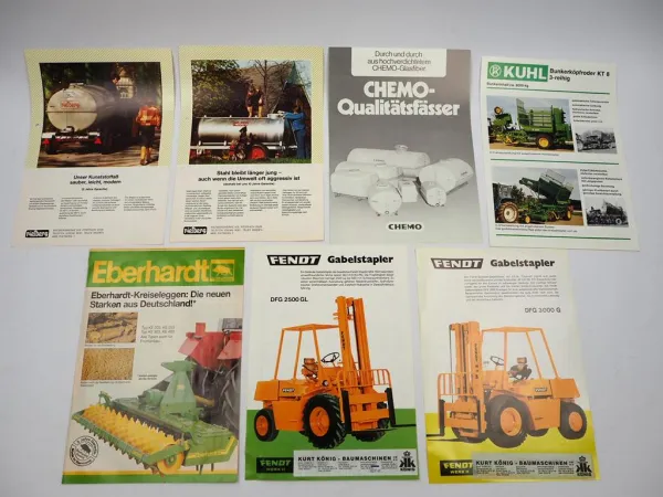 7x Original Prospekt Landtechnik 1970/80er Jahre Fendt Eberhardt Kuhl