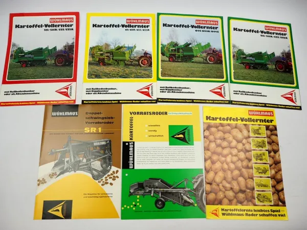 7x Original Prospekt Niewöhner 511 522 611 622 644 Kartoffelernter 1970/80er J.