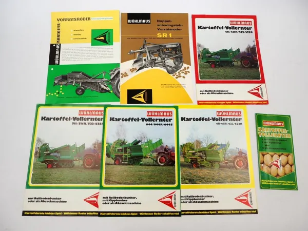 7x Original Prospekt Niewöhner Wühlmaus Kartoffelernter 1970/80er Jahre