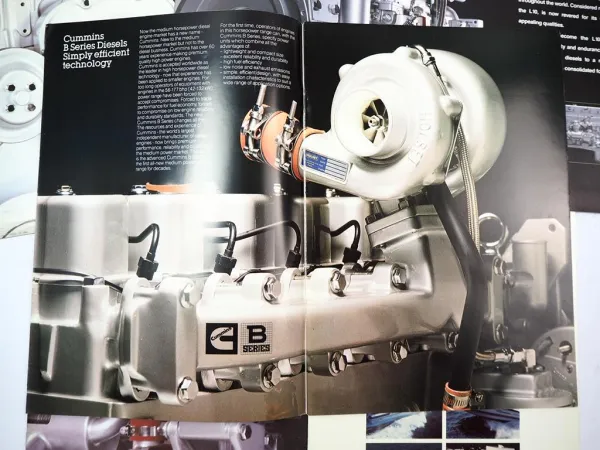 7x Prospekt Brochure Cummins Diesel Motoren Engines Baumaschinen Boot 80/90er J.