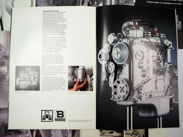 7x Prospekt Brochure Cummins Diesel Motoren Engines Baumaschinen Boot 80/90er J.