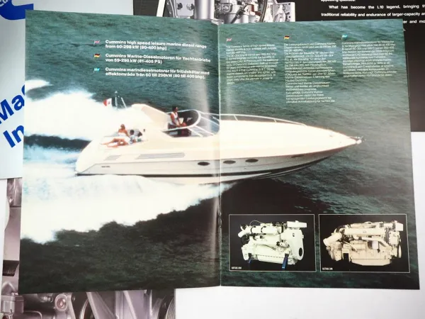 7x Prospekt Brochure Cummins Diesel Motoren Engines Baumaschinen Boot 80/90er J.