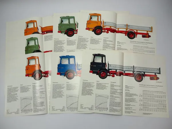 7x Prospekt MAN Nutzfahrzeuge 13.168 F FS FLS FK FL Frontlenker LKW 1970er Jahre