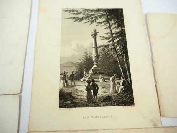7x Stich oder Lithografie Thüringen gez. v. Otto Wagner ca. 1850