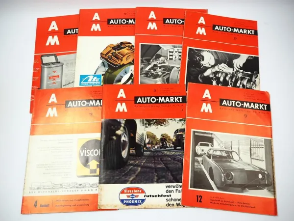 7x Zeitschrift Auto-Markt Jahrgang 1963 für PKW LKW Motorrad