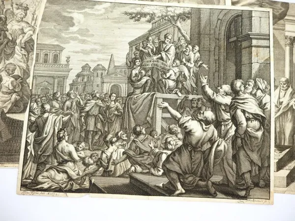 8 Kupferstiche und Radierungen ca. von 1600 bis 1900 verschiedene Motive