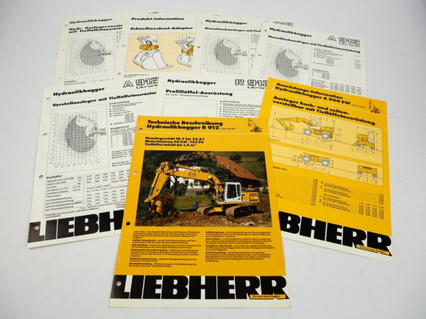 8 Prospekte Liebherr A R 912 A 900 EW Litronic Technische Info Ausrüstung