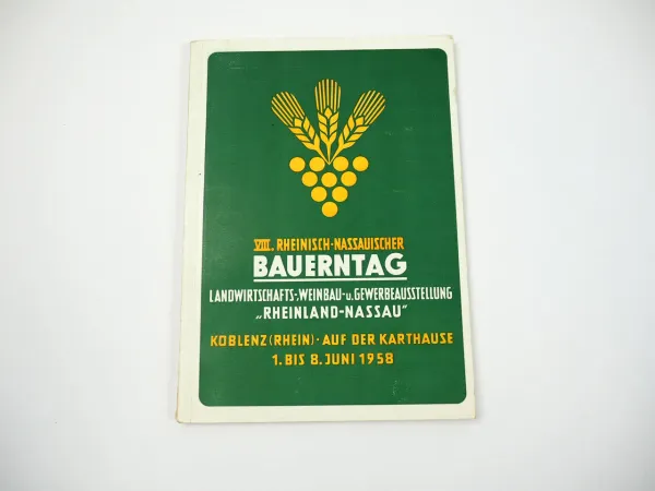 8. Rheinisch Nassauischer Bauerntag 1958 Koblenz Ausstellungskatalog