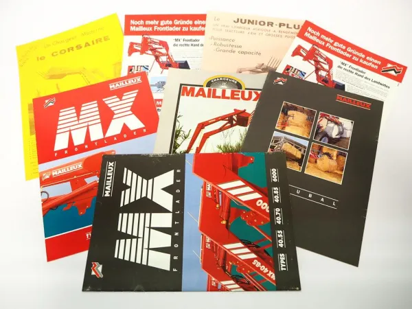 8x Original Prospekt Brochure Mailleux Frontlader Anbaugerät Landtechnik