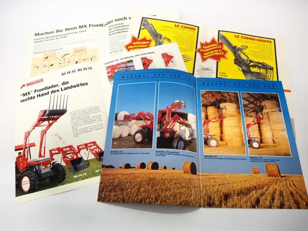 8x Original Prospekt Brochure Mailleux Frontlader Anbaugerät Landtechnik
