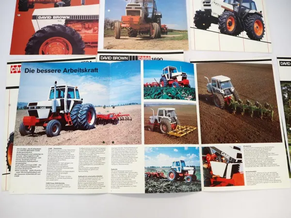 8x Original Prospekt Case David Brown 1394 - 1694 1190 - 2290 Schlepper 1980er