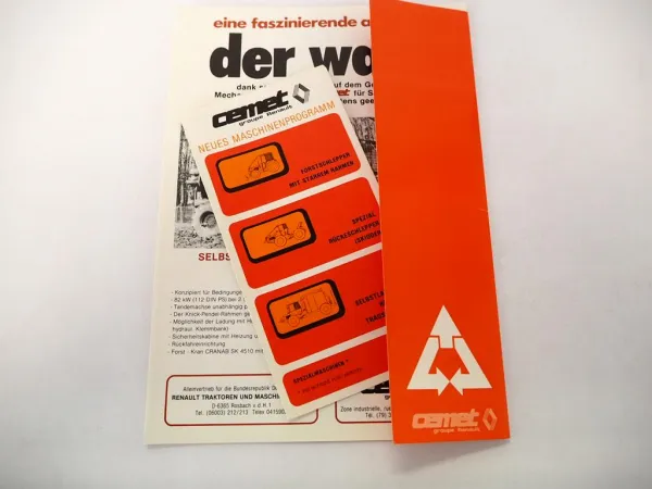 8x Original Prospekt Cemet Forstschlepper Skidder 1970/80er Jahre