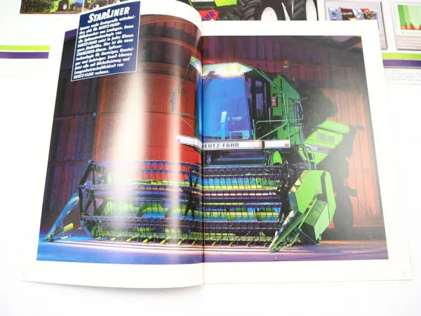8x Original Prospekt Deutz Fahr Landmaschinen Mähdrescher Traktoren 1990er Jahre