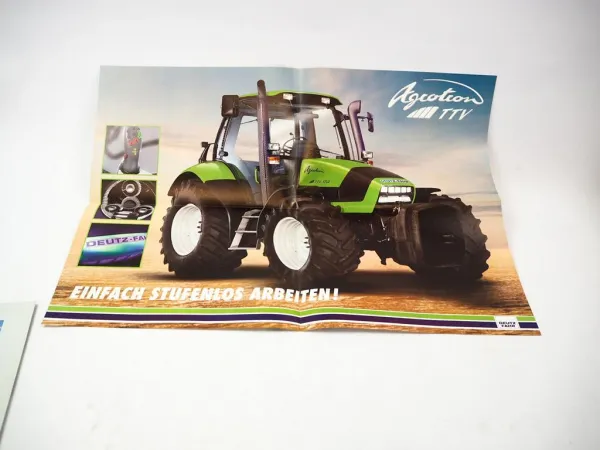 8x Original Prospekt Deutz Fahr Landmaschinen Mähdrescher Traktoren 1990er Jahre