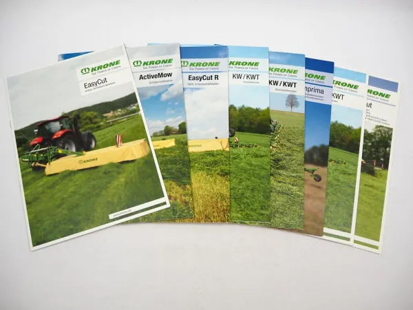 8x Original Prospekt Krone Landtechnik Mähwerke Presse 2015-19