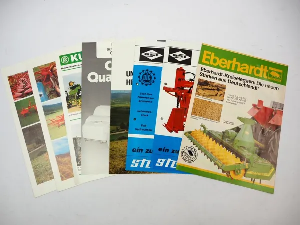 8x Original Prospekt Landtechnik 1970/80er Jahre Stoll Eberhardt Chemo BSL