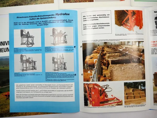 8x Original Prospekt Landtechnik 1970/80er Jahre Stoll Eberhardt Chemo BSL