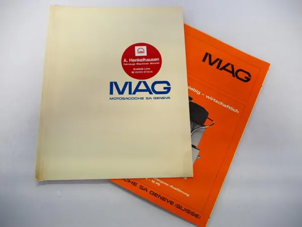 8x Original Prospekt MAG Motor für Landmaschinen Baumaschinen Sportfahrzeug Boot