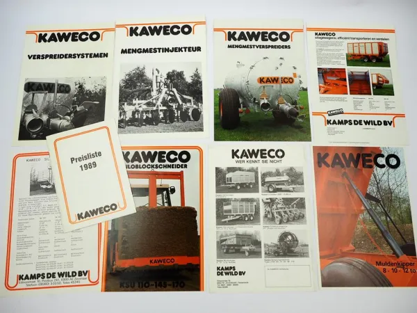 8x Original Prospekt Preisliste Kaweko Landtechnik 1989 Holland