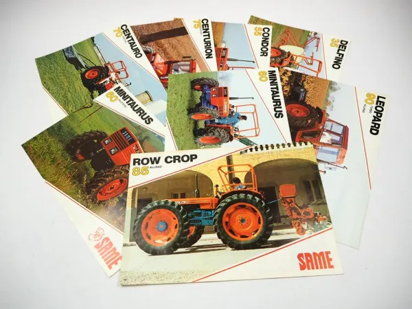 8x Original Prospekt Same Delfino Condor Minitaurus Centauro Centurion Traktor