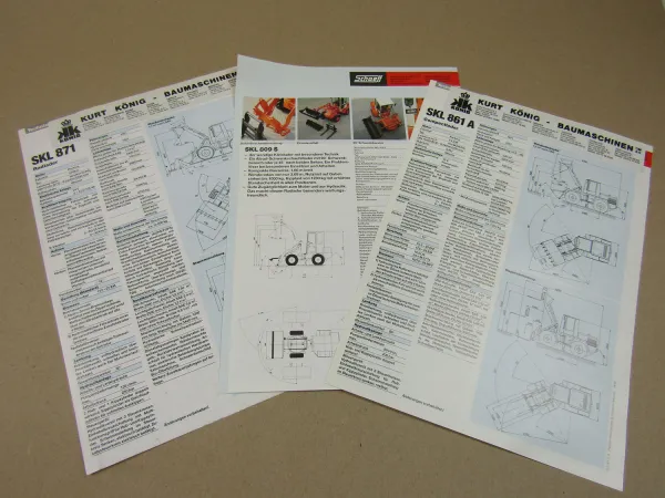 8x Prospekt Schaeff Terex Radlader SKL 871 809S 861A 811A 863 873