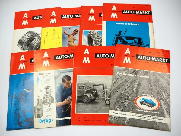 8x Zeitschrift Auto-Markt Jahrgang 1964 für PKW LKW Motorrad