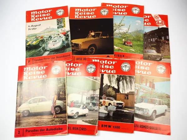 8x Zeitschrift Motor Reise Revue PKW 1963