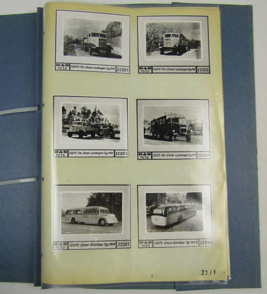 9 Foto MAN Bus MKN 120PS und Lkw MK 5 Tonnen 1950 - 1966 in Mappe