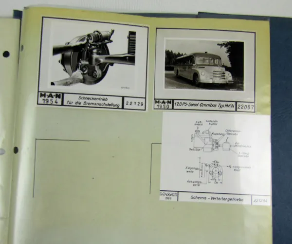 9 Foto MAN Bus MKN 120PS und Lkw MK 5 Tonnen 1950 - 1966 in Mappe
