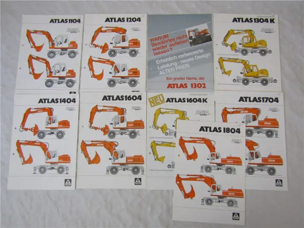 9 Prospekte Atlas 1104 1204 1302 1404 1604 1704 1804 K AWE4 Bagger 1995