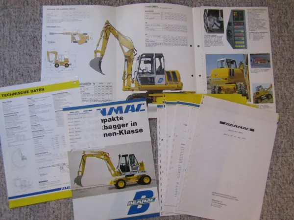 9 Prospekte Benmac Hydraulikabgger 3.06S 3.07 3.08EX 3.12S + Preisliste 90er J
