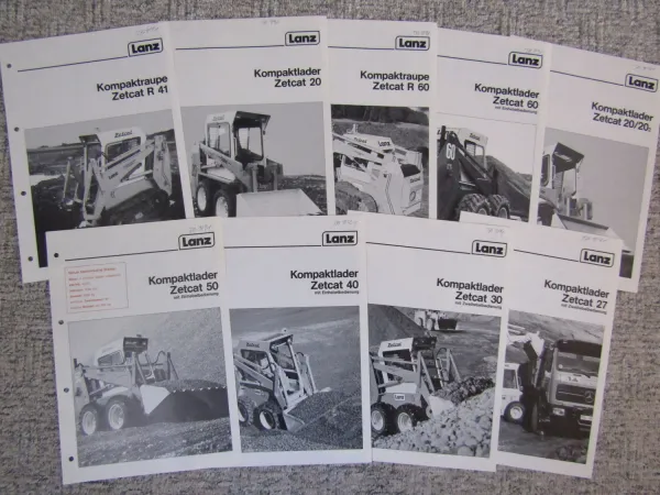 9 Prospekte Lanz Zetcat 20/20-2 27 30 40 50 R 41 60 Kompaktlader 1984 - 1986