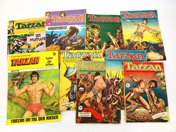 9x Comic Tarzan Ausgabe ca. 1960/70er Jahre