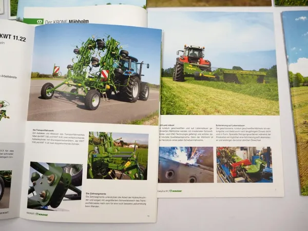 9x Original Prospekt Krone Landtechnik Mähwerke Schwader Presse 2015 bis 2019