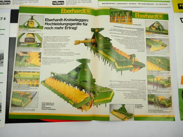 9x Original Prospekt Landtechnik 1970/80er Jahre Fendt Eberhardt Kuhl Nitsch