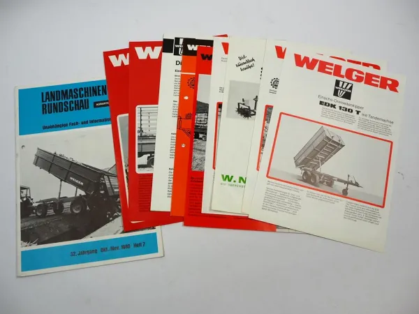 9x Original Prospekt Welger Landtechnik 1970/80er Jahre Presse Mähwerk
