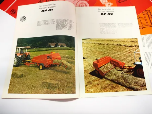 9x Original Prospekt Welger Pressen Ballenwerfer Landtechnik 1970/80er Jahre