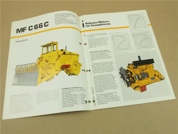 Prospekt Massey Ferguson MF C 44 55 66 C Compaktoren für Mülldeponien 1976