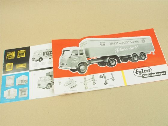 Prospekt Eylert Fahrzeuge Aufbauten für LKW Sattelanhänger Kippanhänger ca 1960