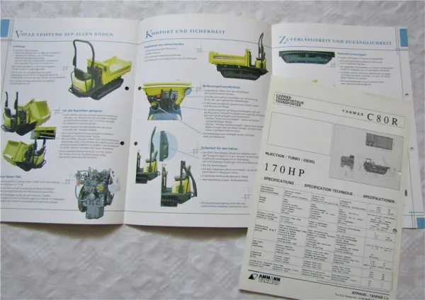 13 Prospekte Ammann Yanmar C12R-A C30R-1/2 C50R-3 C80R YFW5D-1Transporter