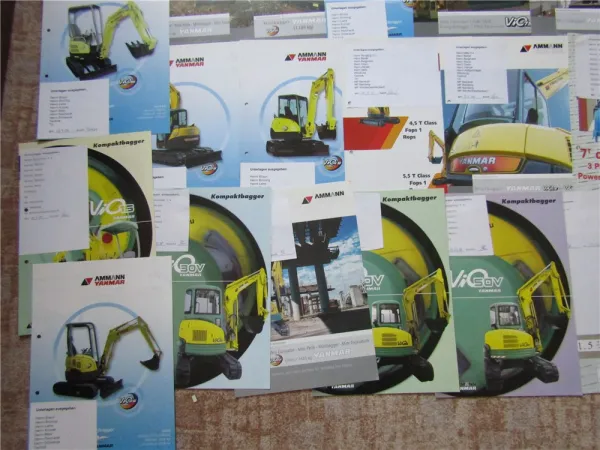 Konvolut Prospekte Ammann Yanmar ViO 10 15 25 30 35 40 45 50 70 75 Minibagger