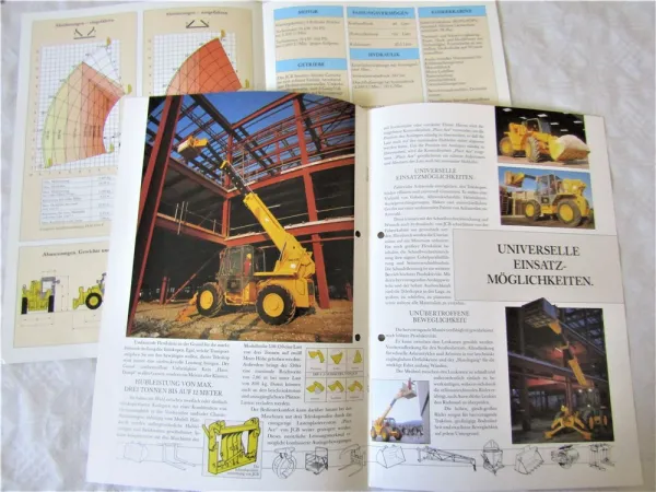 12 Prospekte JCB 525 530-110 926 930 Farm Specials Teleskopen Stapler 1990-95