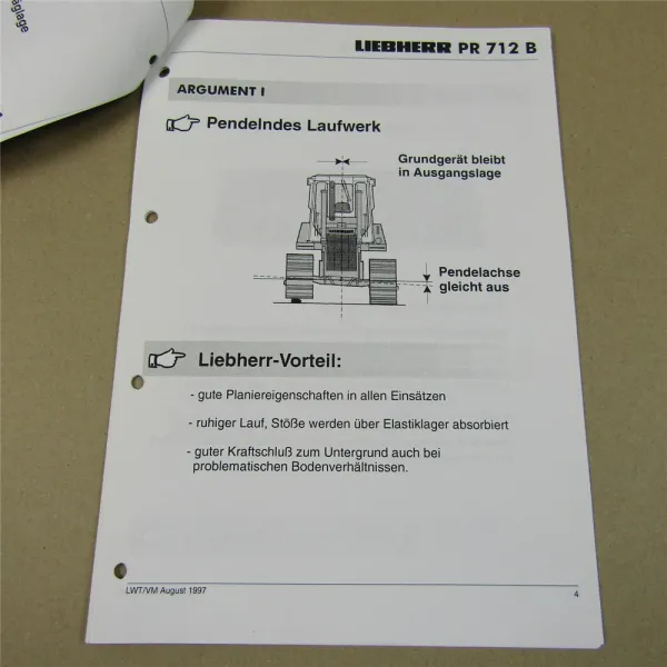Prospekt Liebherr PR712B Raupe1998 und Wettbewerbsvergleich Komatsu D41 E/P-6