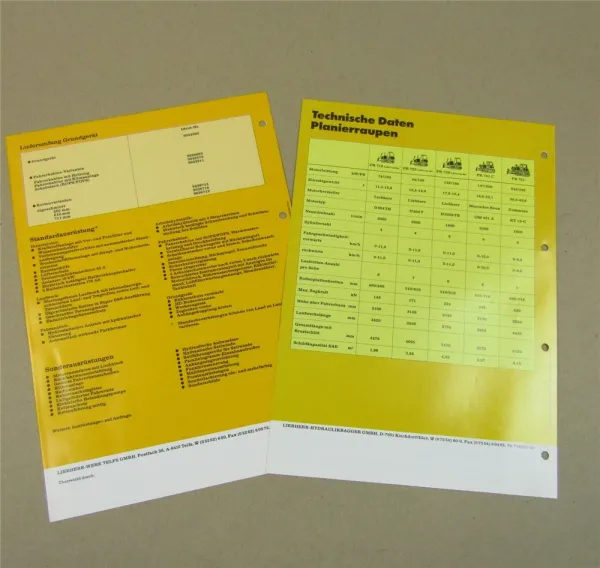 2x Prospekt Liebherr Planierraupen PR 751 mit 330 PS und Einsatz auf Mülldeponie