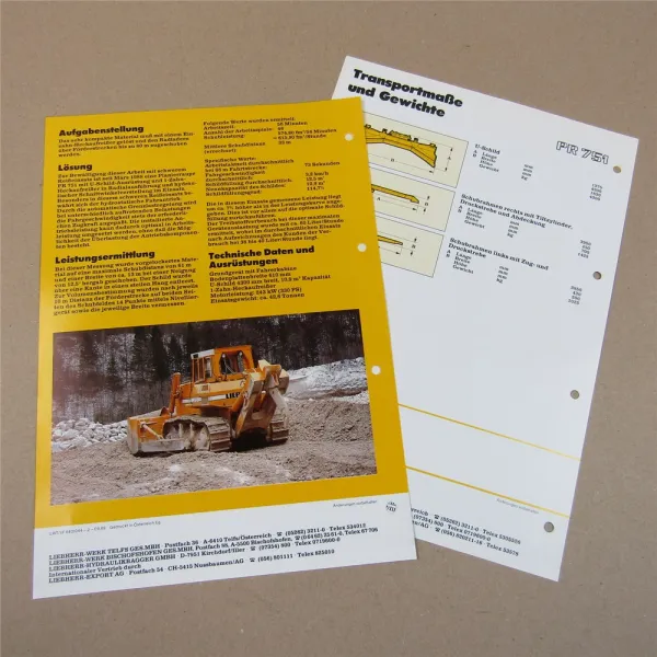 Prospekt Liebherr PR 751 Einsatzbericht Schottergewinnung Klaus Österreich Daten