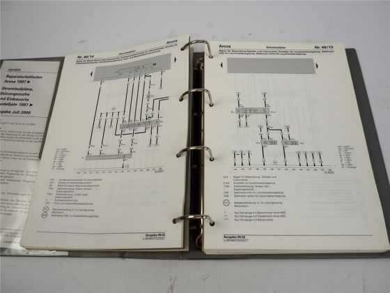 Seat Arosa 6HS Stromlaufpläne Schaltplan Juli 2000 - 2003 Werkstatthandbuch