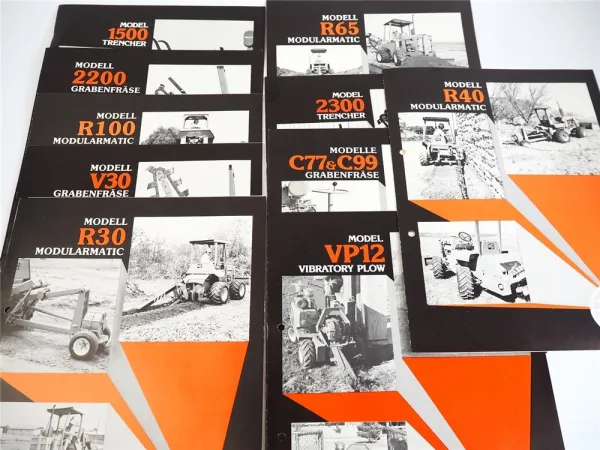10 Prospekte Ditch Witch C77 C99 R30 R40 R65 R100 VP12 V30 2300 Grabenfräse