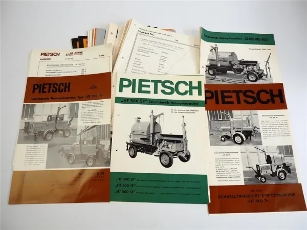 Pietsch Spritzmaschine Tankspritzgeräte Straßenbau Sammlung Prospekte Preisliste